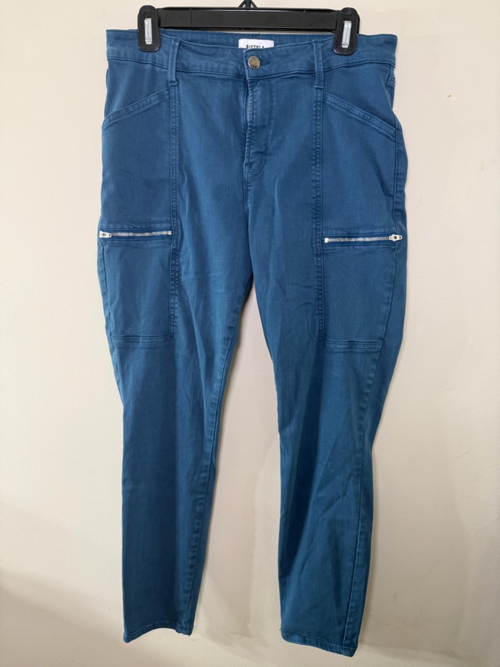 Pistola Size 31 Blue Utility Skinny Pants Zip Pocket Stretch High Rise